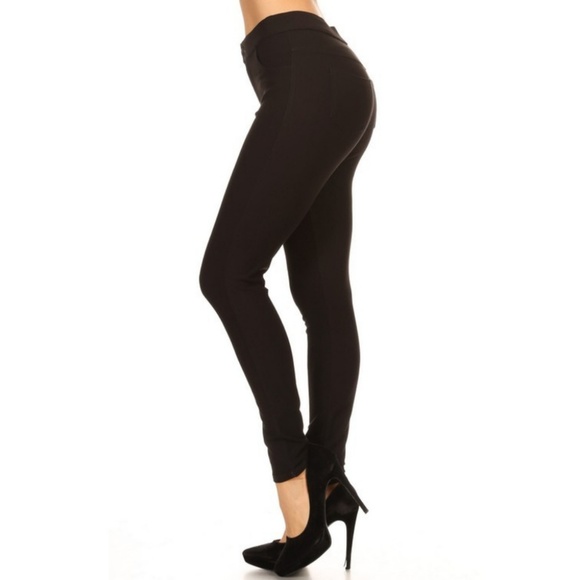 Women's Classic Skinny Soft Stretchy Ponte Pants - Picture 2 of 7